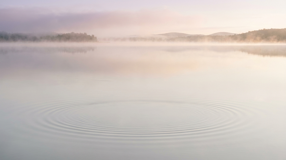 Soft morning fog lifting off a calm surface — clarity returning